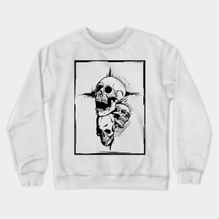 Skull Cross on White Crewneck Sweatshirt